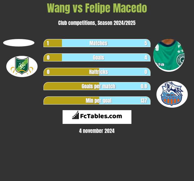 Wang vs Felipe Macedo h2h player stats