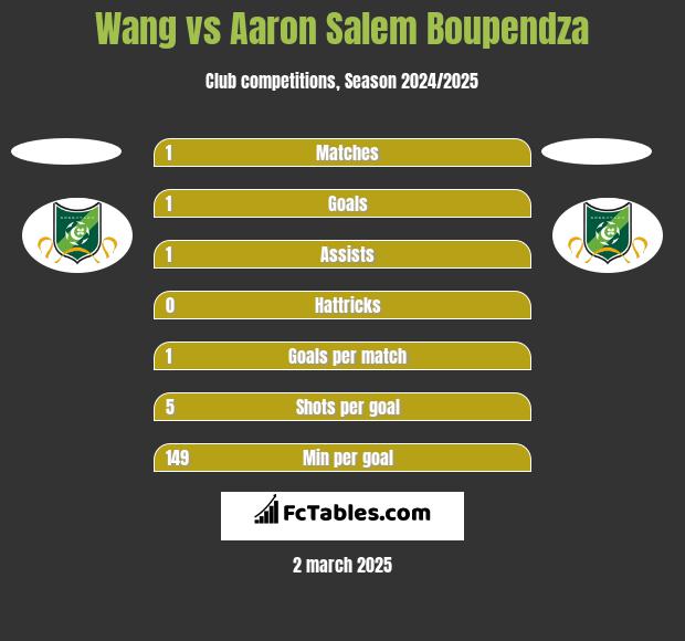 Wang vs Aaron Salem Boupendza h2h player stats