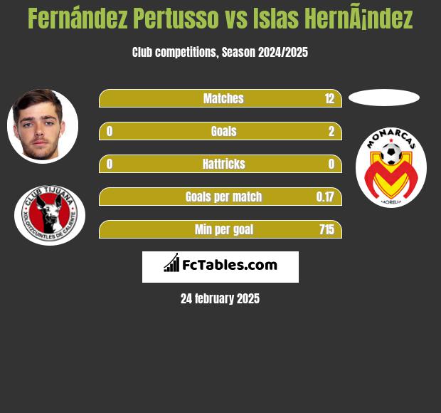 Fernández Pertusso vs Islas HernÃ¡ndez h2h player stats