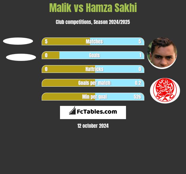 Malik vs Hamza Sakhi h2h player stats