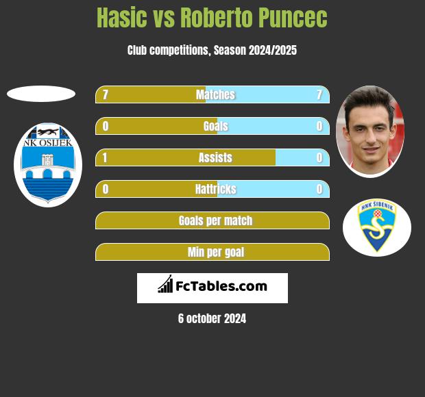 Hasic vs Roberto Puncec h2h player stats