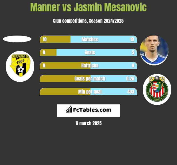 Manner vs Jasmin Mesanovic h2h player stats