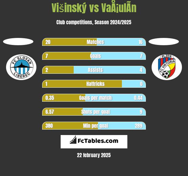 Višinský vs VaÅ¡ulÃ­n h2h player stats