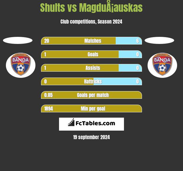 Shults vs MagduÅ¡auskas h2h player stats