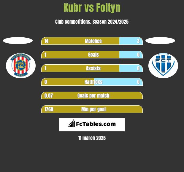 Kubr vs Foltyn h2h player stats