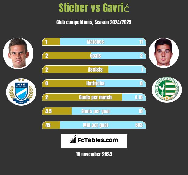 Stieber vs Gavrić h2h player stats