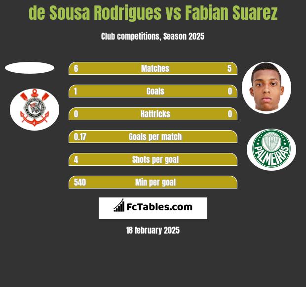 de Sousa Rodrigues vs Fabian Suarez h2h player stats