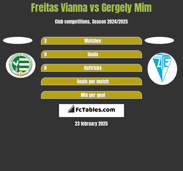 Freitas Vianna vs Gergely Mim h2h player stats