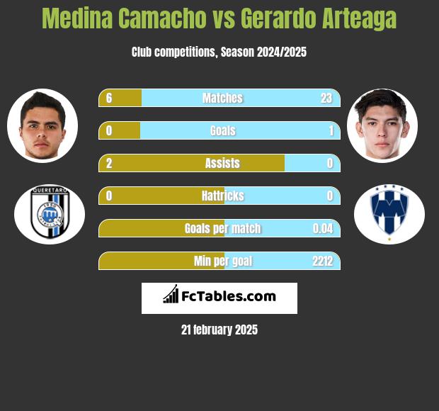 Medina Camacho vs Gerardo Arteaga h2h player stats