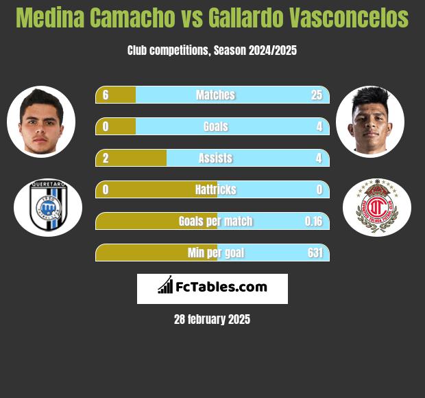 Medina Camacho vs Gallardo Vasconcelos h2h player stats