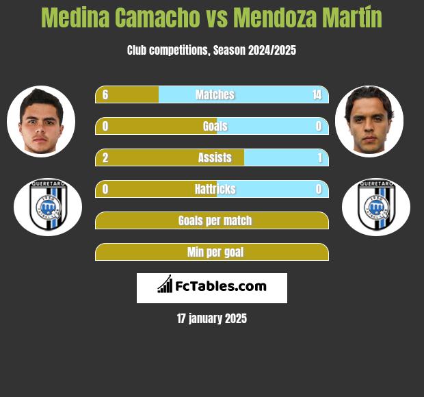 Medina Camacho vs Mendoza Martín h2h player stats