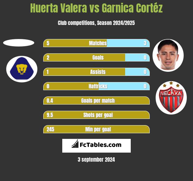 Huerta Valera vs Garnica Cortéz h2h player stats