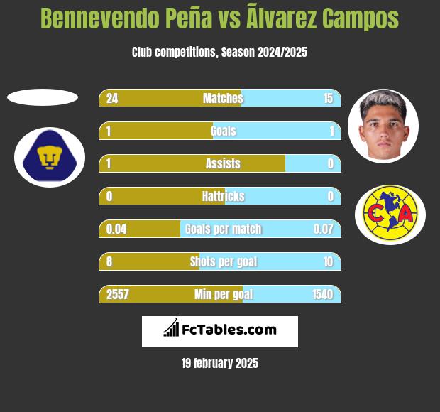 Bennevendo Peña vs Ãlvarez Campos h2h player stats