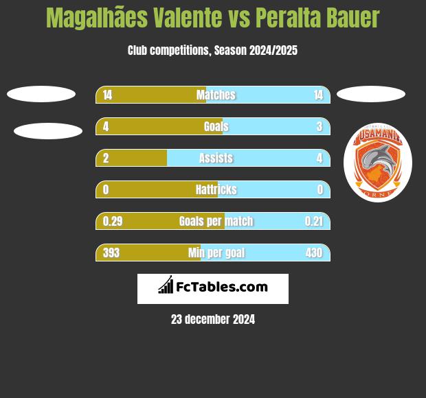 Magalhães Valente vs Peralta Bauer h2h player stats