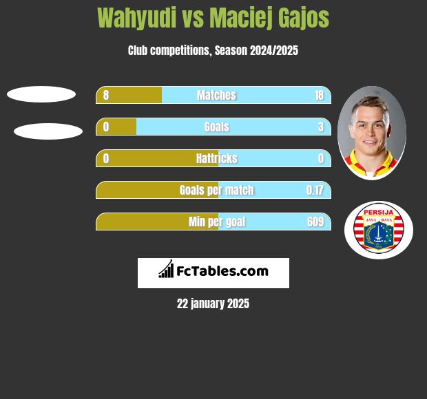 Wahyudi vs Maciej Gajos h2h player stats