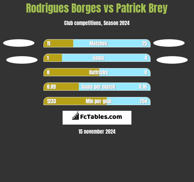 Rodrigues Borges vs Patrick Brey h2h player stats