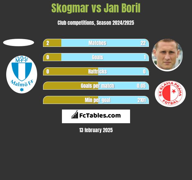 Skogmar vs Jan Boril h2h player stats