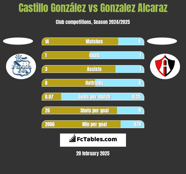 Castillo González vs Gonzalez Alcaraz h2h player stats