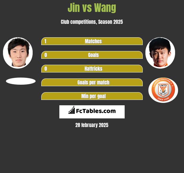 Jin vs Wang h2h player stats