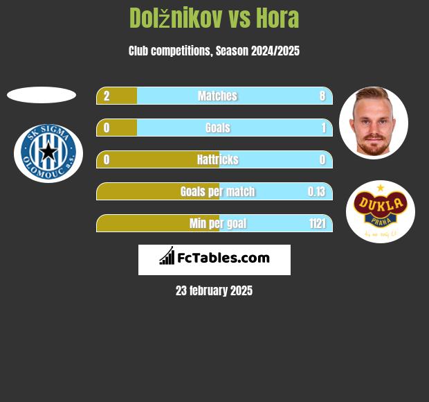 Dolžnikov vs Hora h2h player stats