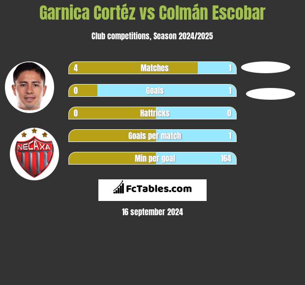 Garnica Cortéz vs Colmán Escobar h2h player stats