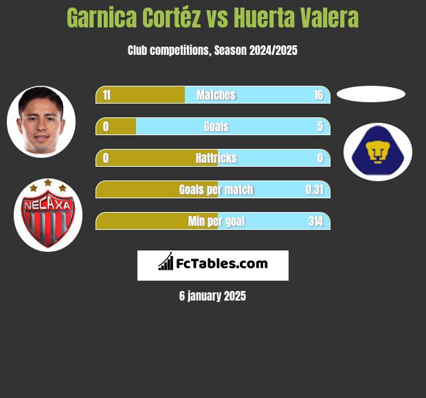 Garnica Cortéz vs Huerta Valera h2h player stats