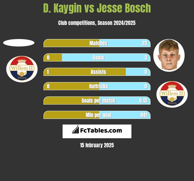 D. Kaygin vs Jesse Bosch h2h player stats