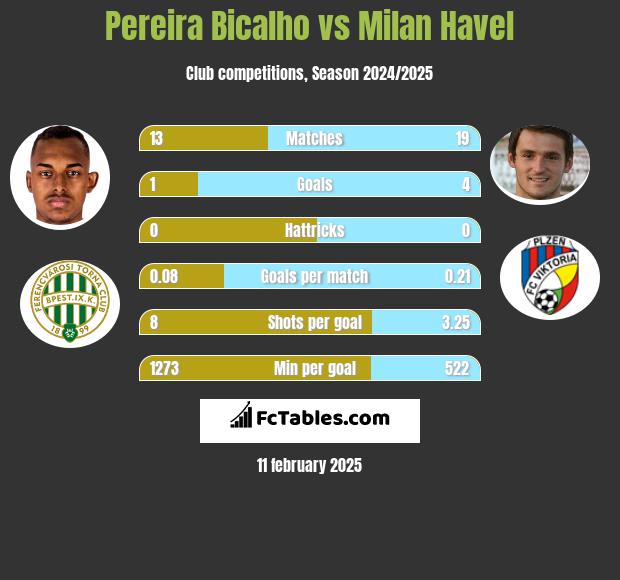 Pereira Bicalho vs Milan Havel h2h player stats