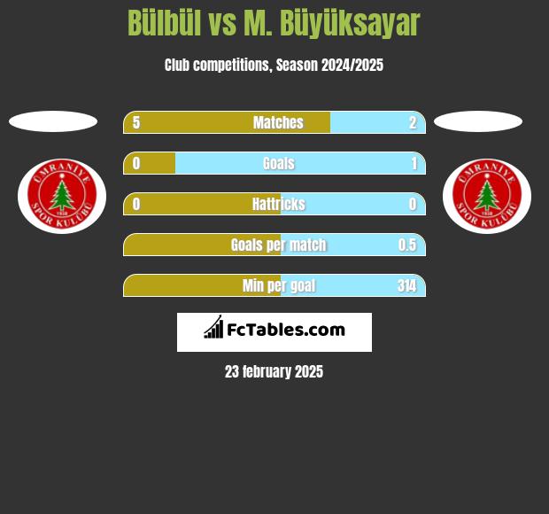 Bülbül vs M. Büyüksayar h2h player stats