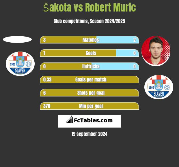 Šakota vs Robert Muric h2h player stats