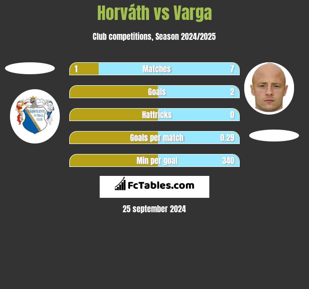 Horváth vs Varga h2h player stats