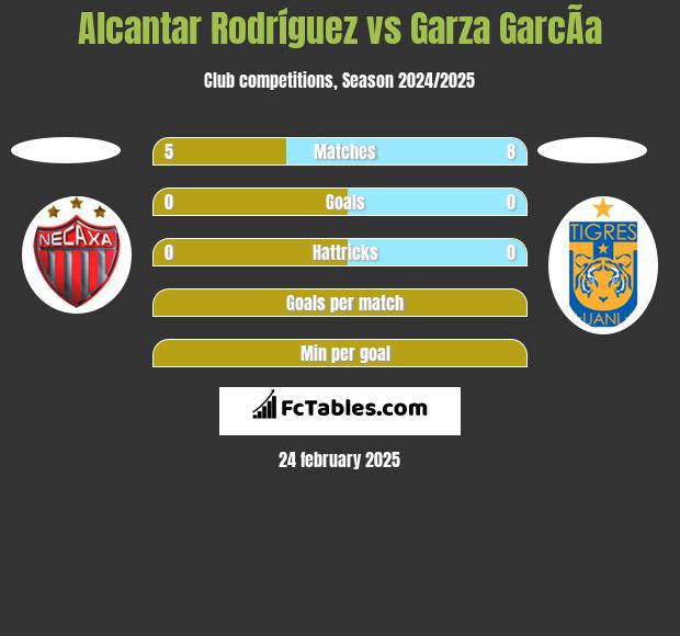 Alcantar Rodríguez vs Garza GarcÃ­a h2h player stats