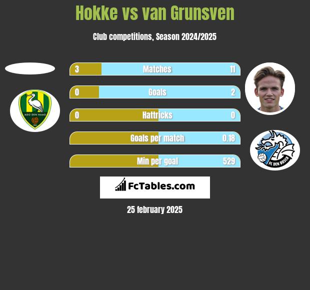 Hokke vs van Grunsven h2h player stats