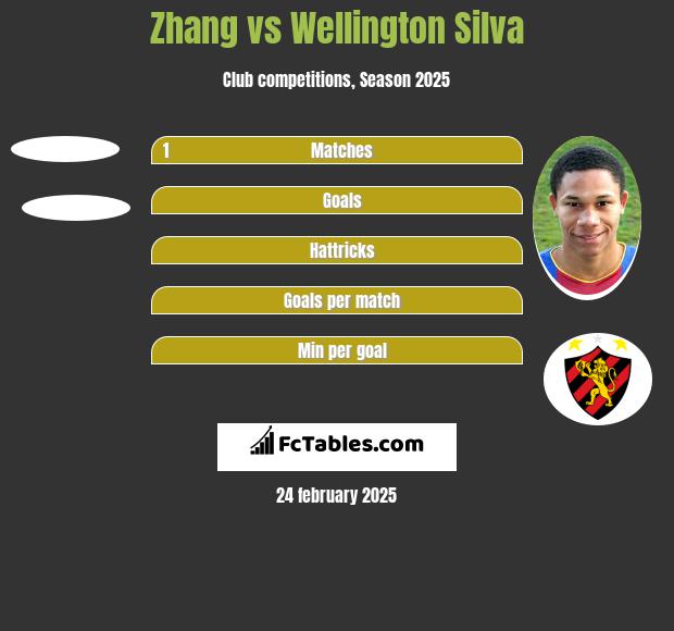 Zhang vs Wellington Silva h2h player stats