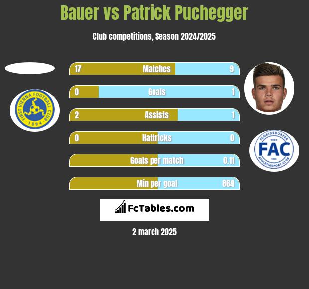 Bauer vs Patrick Puchegger h2h player stats