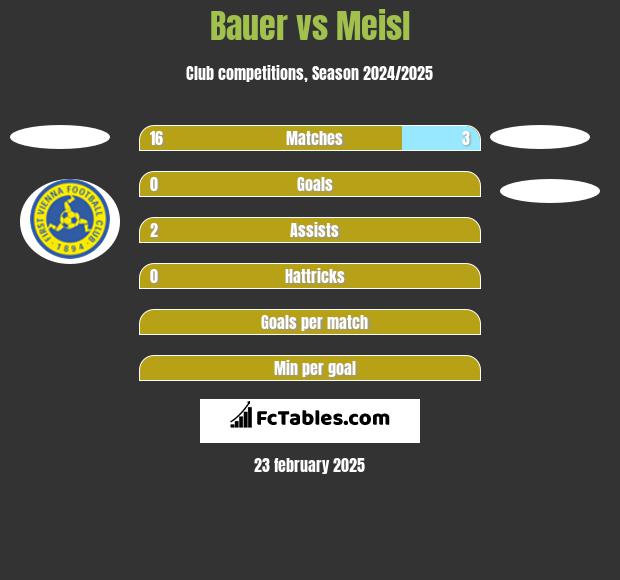 Bauer vs Meisl h2h player stats