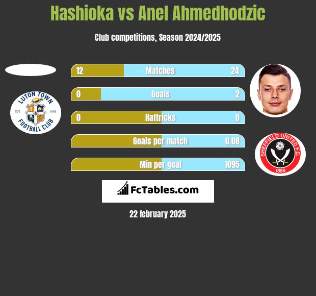 Hashioka vs Anel Ahmedhodzic h2h player stats