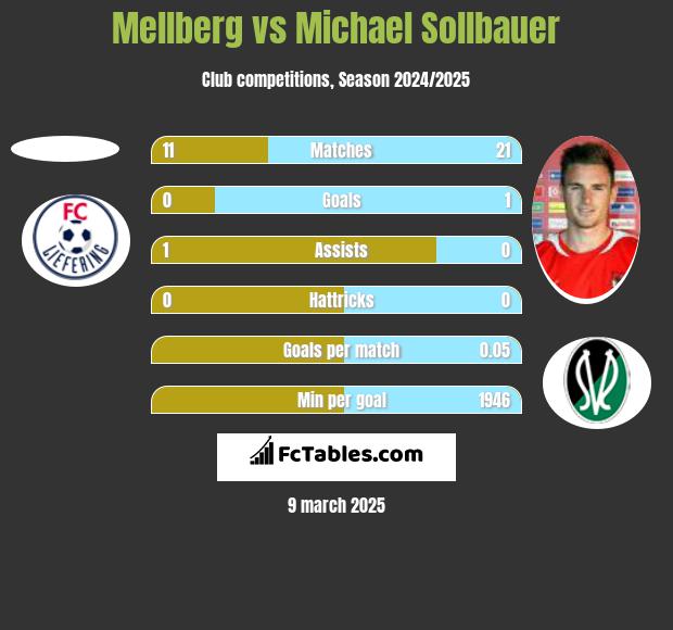 Mellberg vs Michael Sollbauer h2h player stats