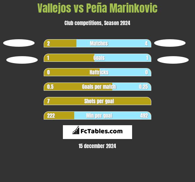 Vallejos vs Peña Marinkovic h2h player stats