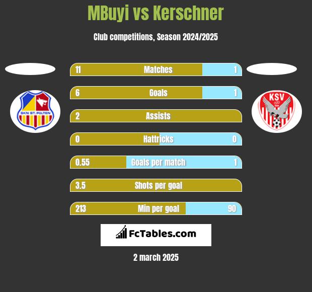 MBuyi vs Kerschner h2h player stats