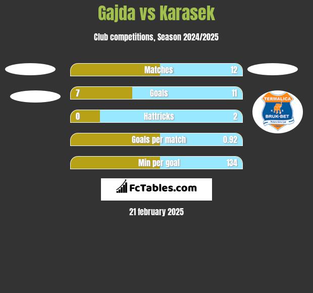 Gajda vs Karasek h2h player stats