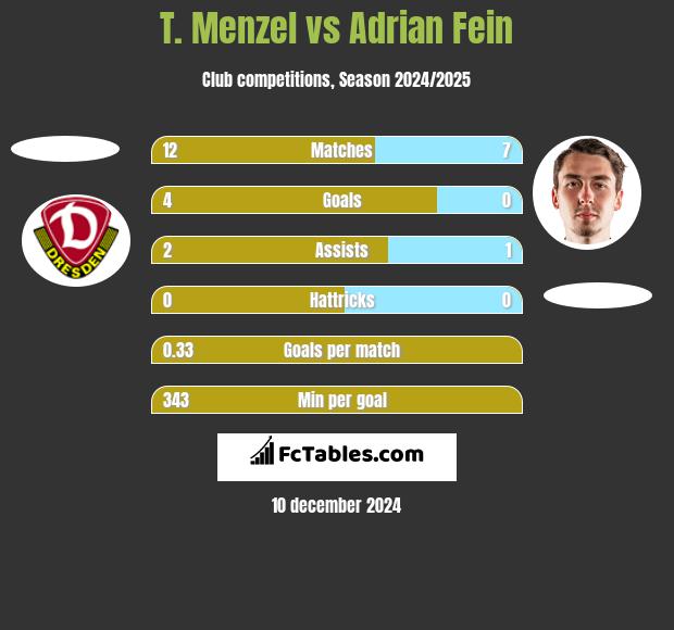 T. Menzel vs Adrian Fein h2h player stats