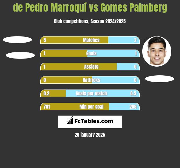 de Pedro Marroquí vs Gomes Palmberg h2h player stats