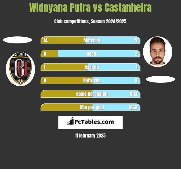 Widnyana Putra vs Castanheira h2h player stats