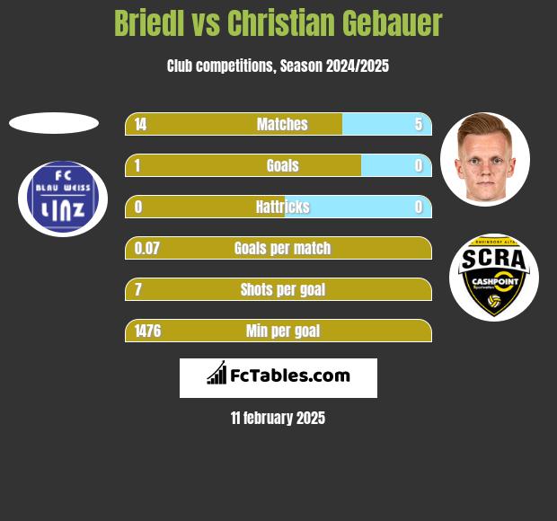 Briedl vs Christian Gebauer h2h player stats