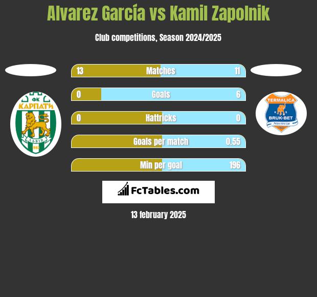 Alvarez García vs Kamil Zapolnik h2h player stats