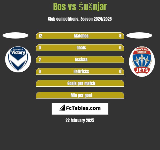 Bos vs Šušnjar h2h player stats