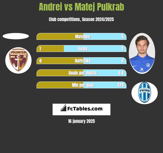 Andrei vs Matej Pulkrab h2h player stats