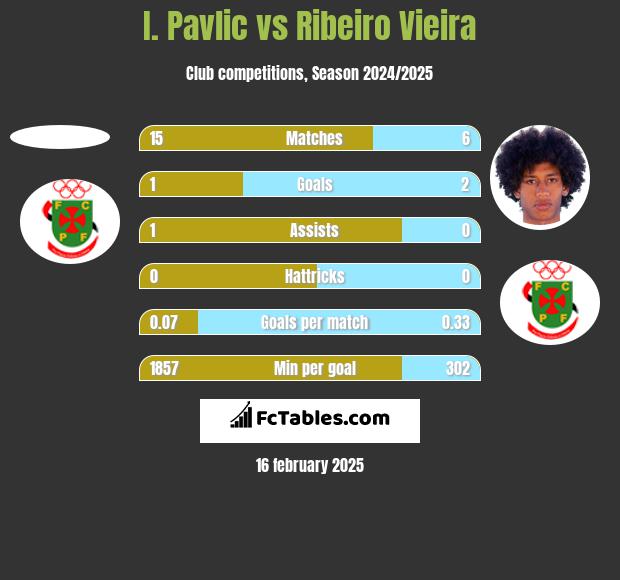 I. Pavlic vs Ribeiro Vieira h2h player stats