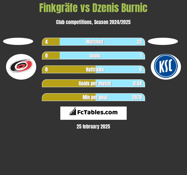 Finkgräfe vs Dzenis Burnic h2h player stats